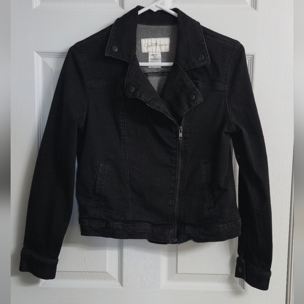 Black Denim Jacket Jaclyn Smith Size Medium